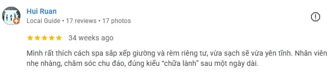 5-star guest review of Tropi Q head spa Hanoi — review 12